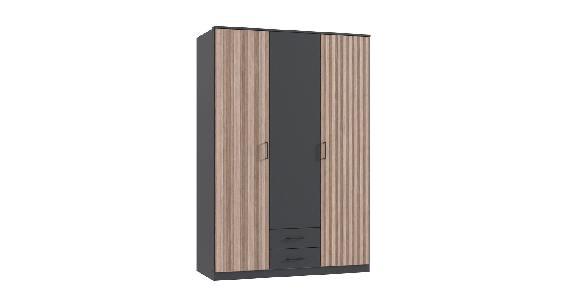 Wimex Fulda Kleiderschrank 135 cm Grafit/Multiplex-Optik