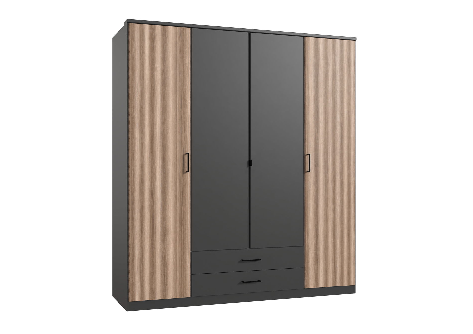 Wimex Fulda Kleiderschrank 180 cm Grafit/Multiplex-Optik