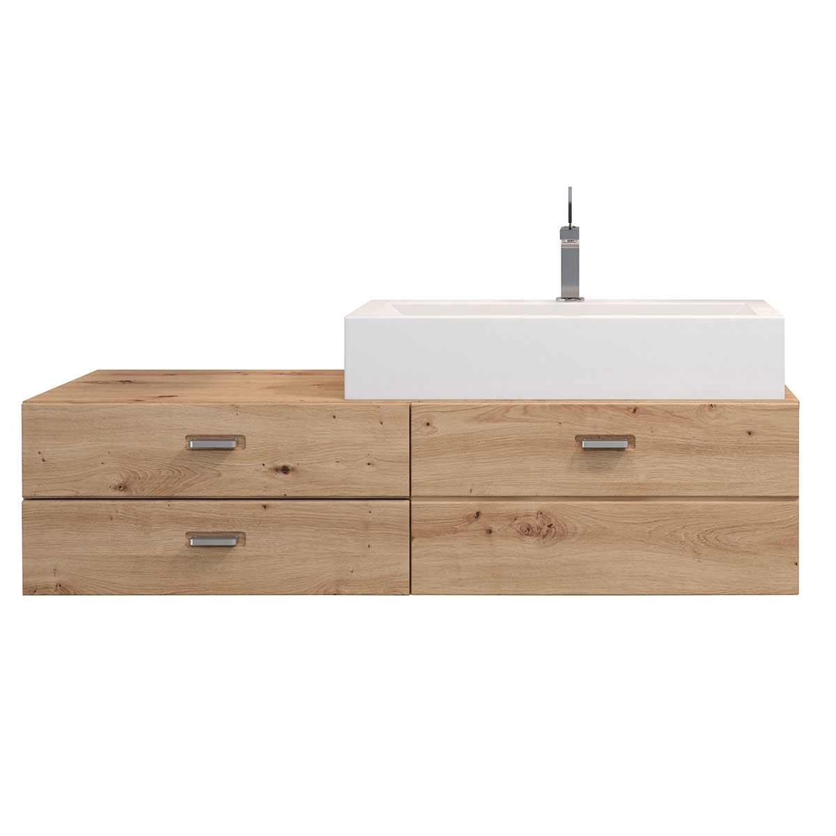 trendteam Geo Waschbeckenunterschrank inkl. Waschbecken Artisan Eiche