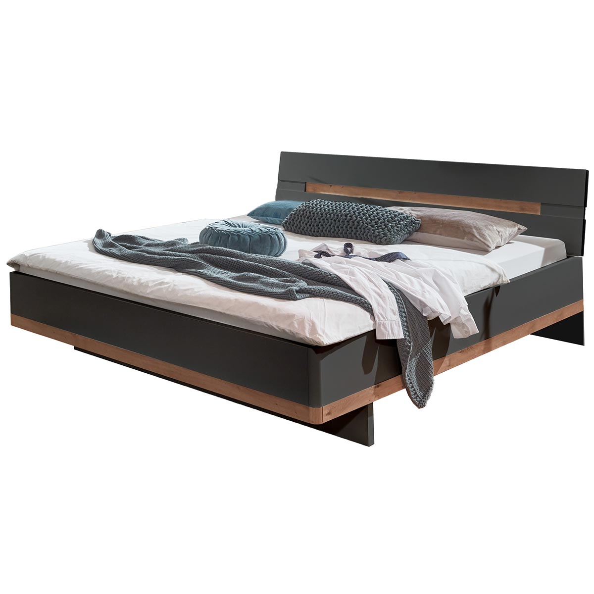 Wimex Gibraltar Futonbett 160 x 200 cm Graphit/Artisan-Eiche Dekor