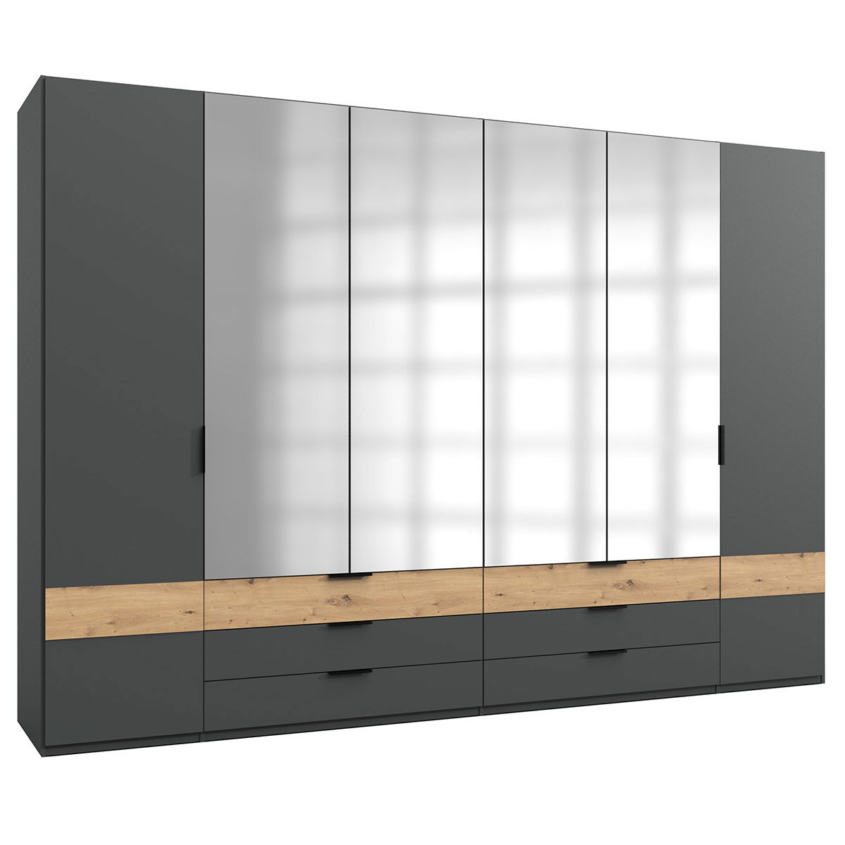Wimex Gibraltar Kleiderschrank 270 cm Graphit/Artisan-Eiche Dekor