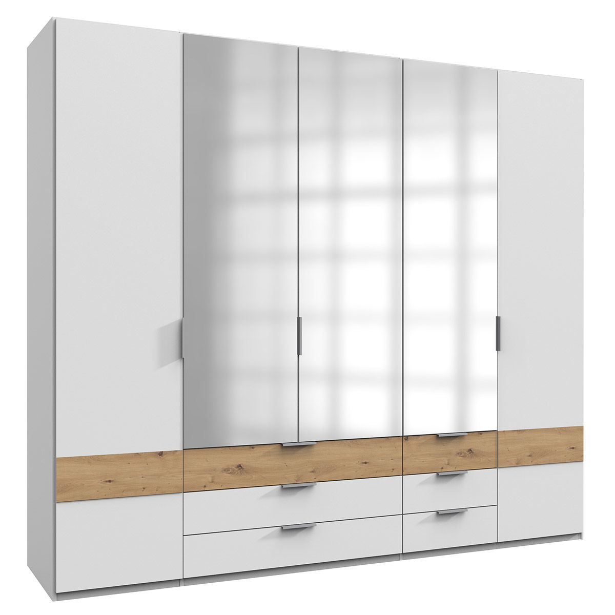Wimex Gibraltar Kleiderschrank 225 cm Weiß/Artisan-Eiche Dekor