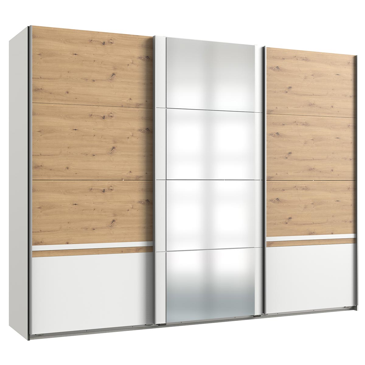 Wimex Gibraltar Schwebetürenschrank 270 cm Weiß/Artisan-Eiche Dekor