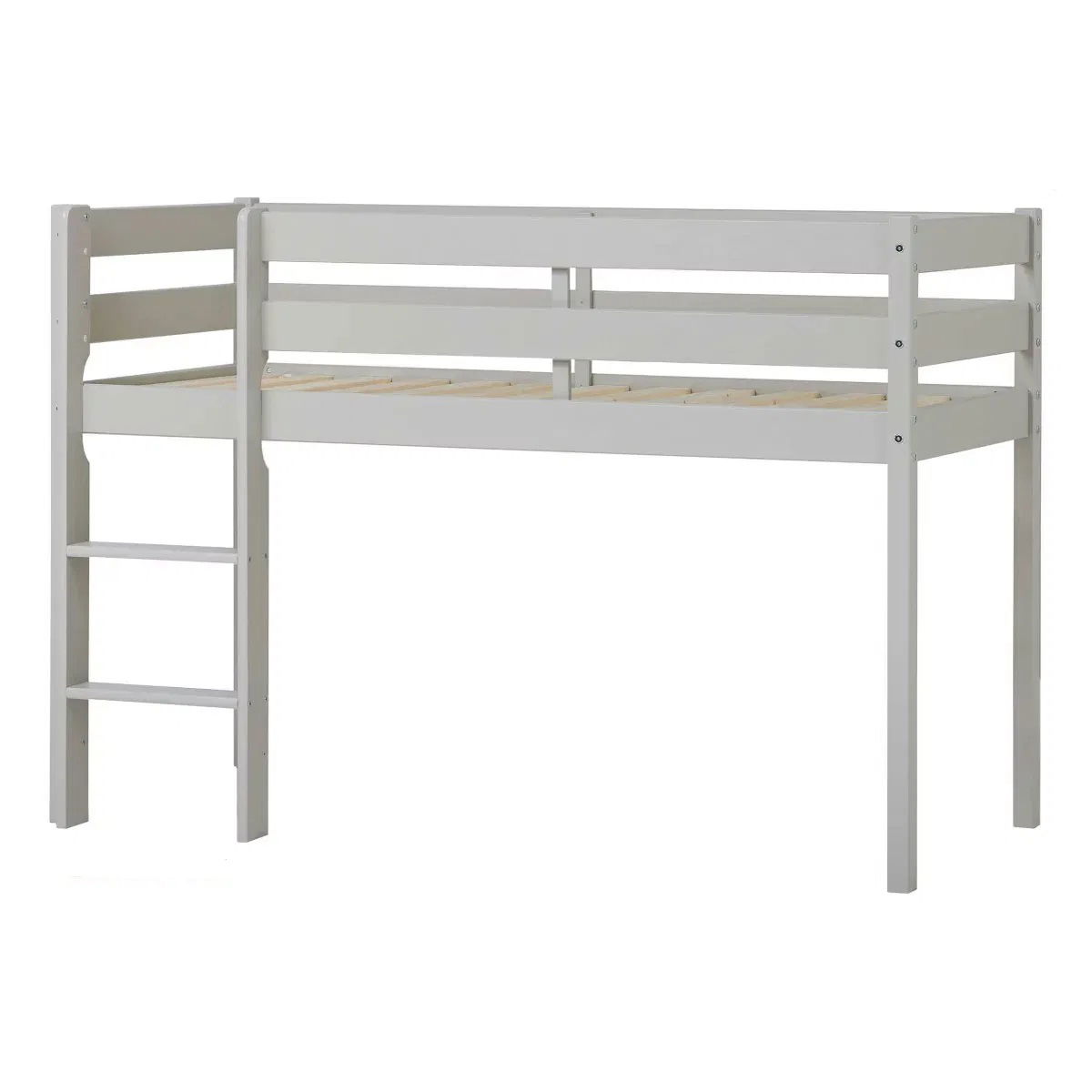 Hoppekids ECO Comfort Halbhohes Bett Dove Grey 70 x 160 cm - mit Lattenrost
