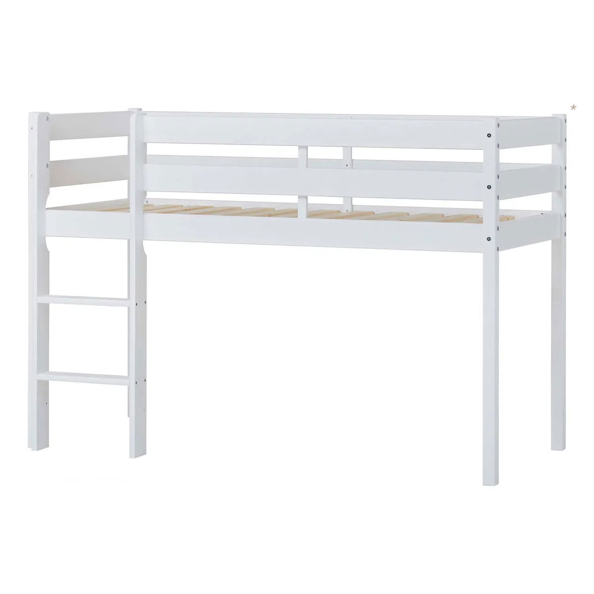 Hoppekids ECO Comfort Halbhohes Bett Weiß 70 x 160 cm - mit Lattenrost