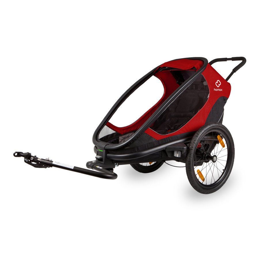 Hamax Outback Fahrradanhänger Rot/Schwarz inkl. Deichsel & Buggyrad