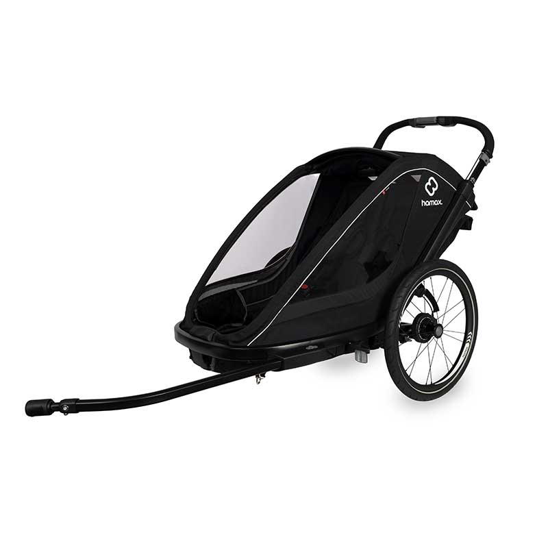 Hamax Breeze One Fahrradanhänger Schwarz inkl. Deichsel & Buggyrad