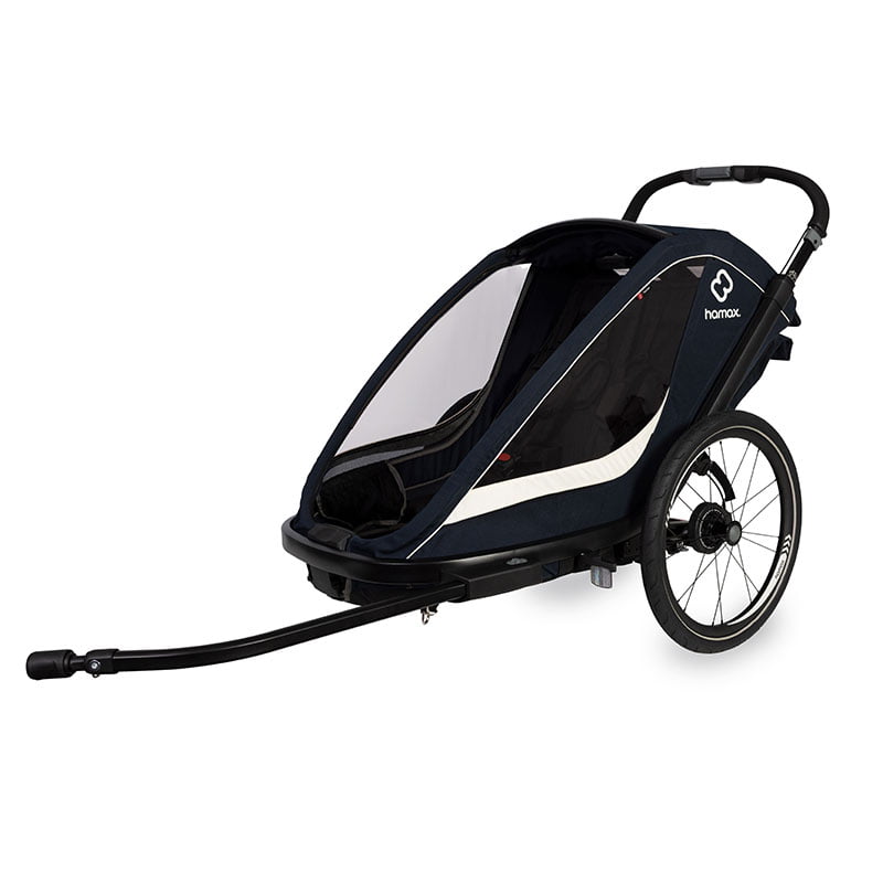 Hamax Breeze Fahrradanhänger Dunkelblau / Weiß inkl. Deichsel & Buggyrad