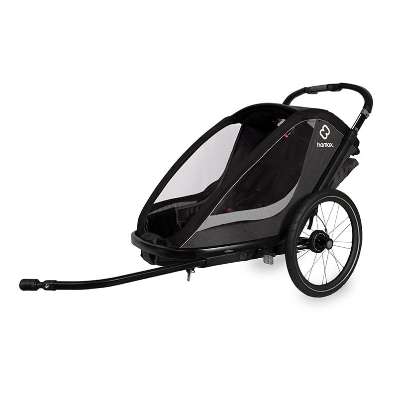 Hamax Cocoon One Fahrradanhänger Grau / Schwarz inkl. Deichsel & Buggyrad