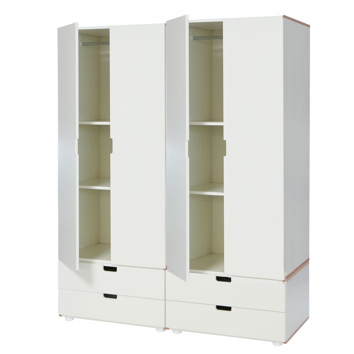 Manis-h Kleiderschrank HERA 4 Türen mit 4 Schubkästen ( Farbe: Snow white /-11)