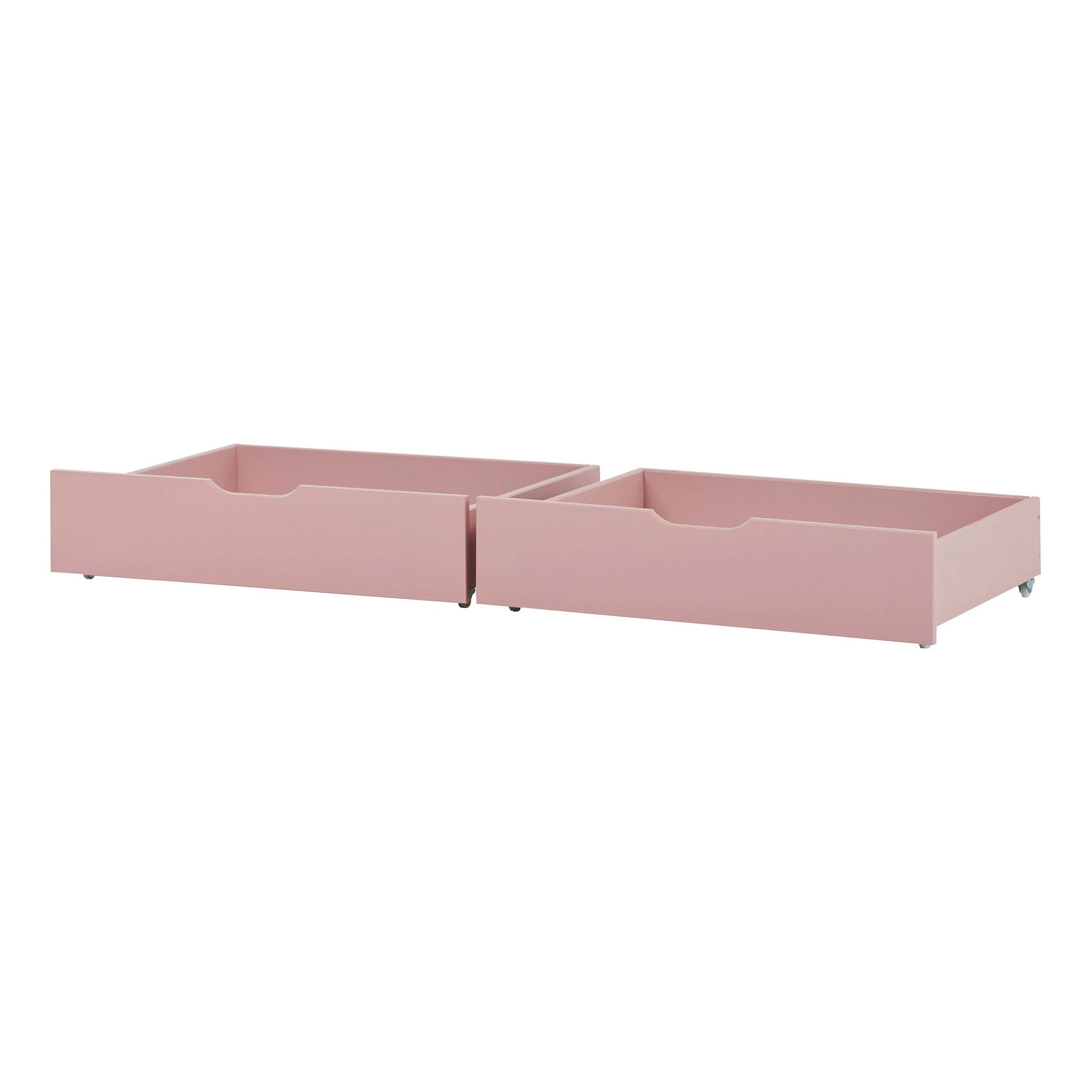 Hoppekids Bettschubladen auf Rollen (2er-Set) für Juniorbetten 70x160cm Pale Rose