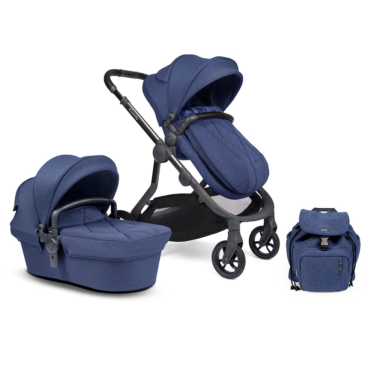 iCandy Orange Combo Royal Blue Marl Phantom Kinderwagen flexibel | inkl. praktischem Zubehör