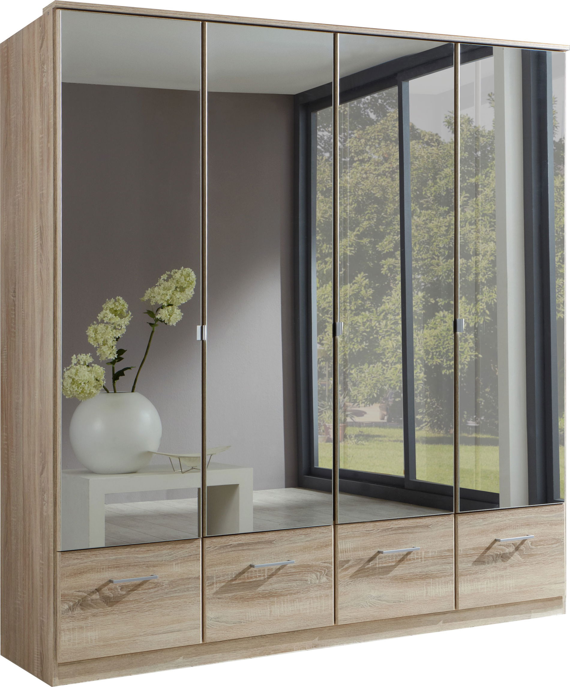 Wimex Imago Kleiderschrank 4T 4S Eiche sägerau-Nachbildung