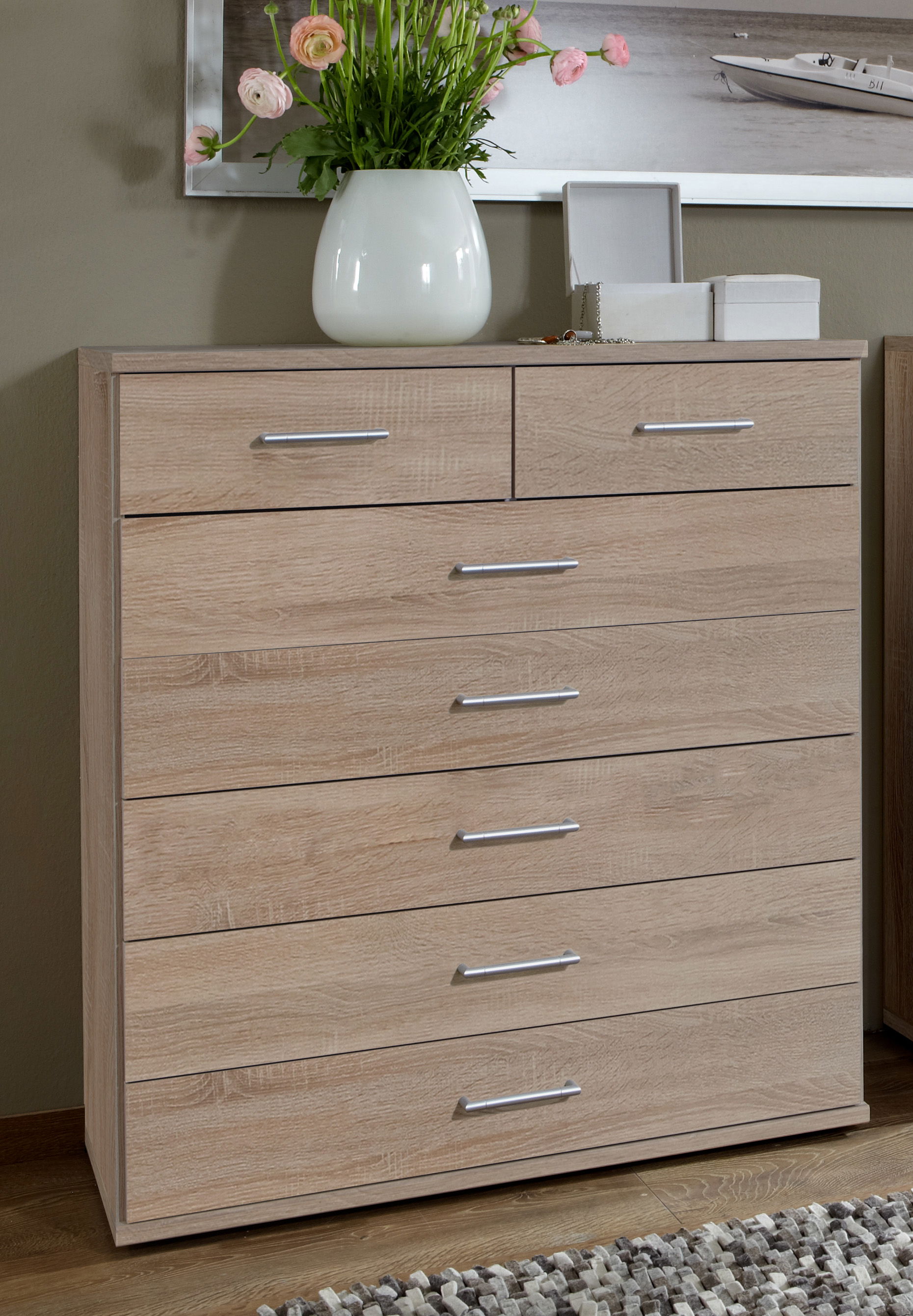 Wimex Imago Schubkastenkommode 7S Eiche sägerau-Nachbildung