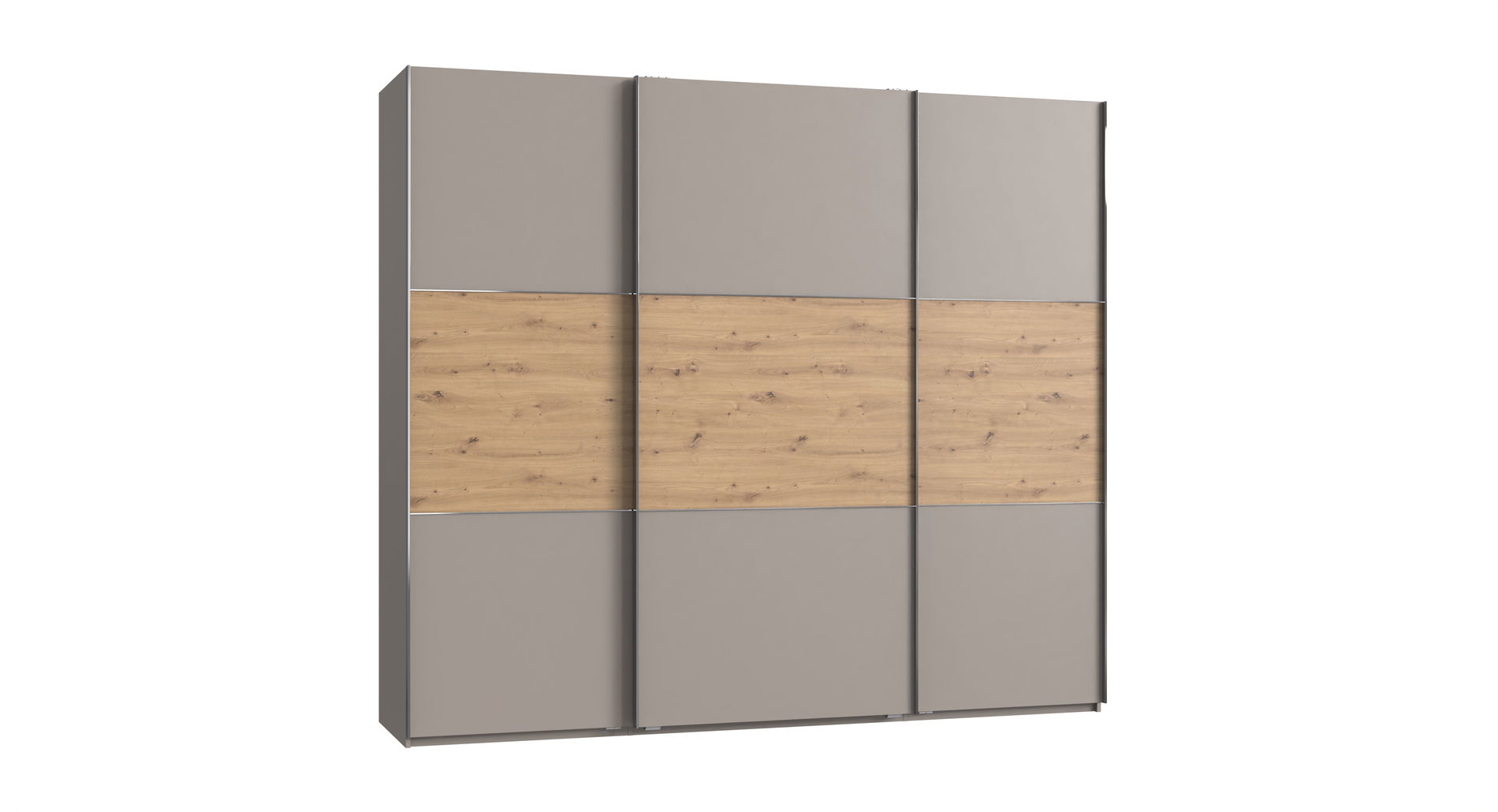 Wimex indiana A Schwebetürenschrank 250 cm Saharagrau/Artisan-Eiche-Nachbildung