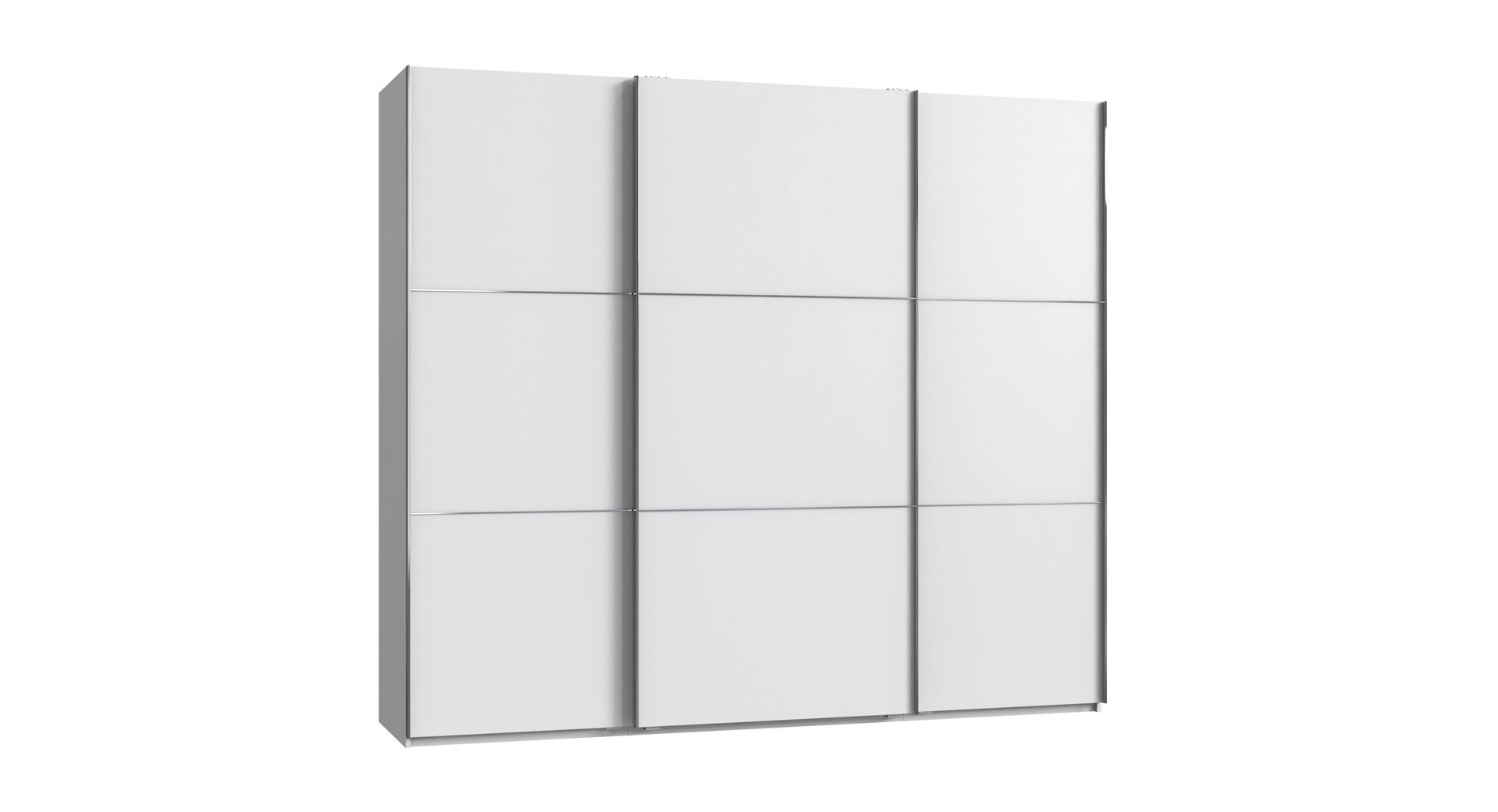 Wimex indiana A Schwebetürenschrank 250 cm Weiß/Edelstahl-farbig