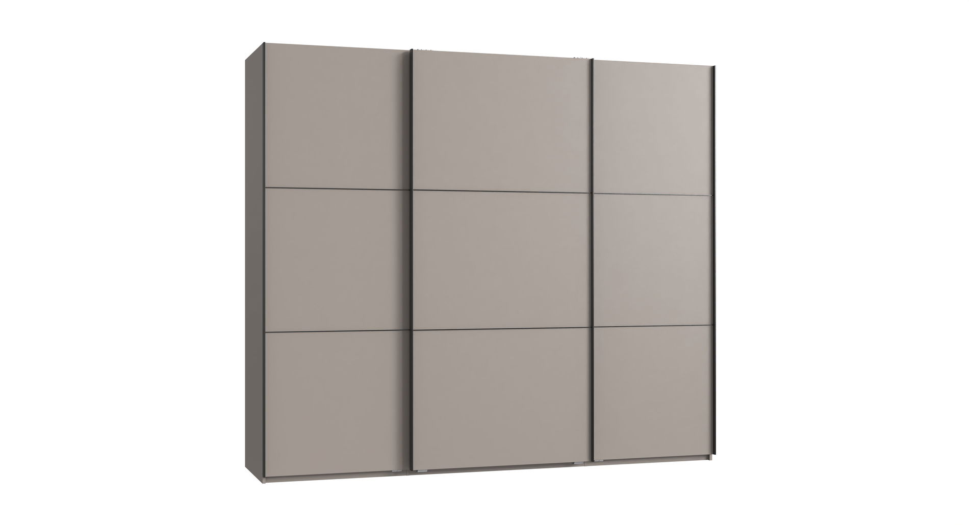 Wimex indiana A Schwebetürenschrank 250 cm Saharagrau/Schwarz