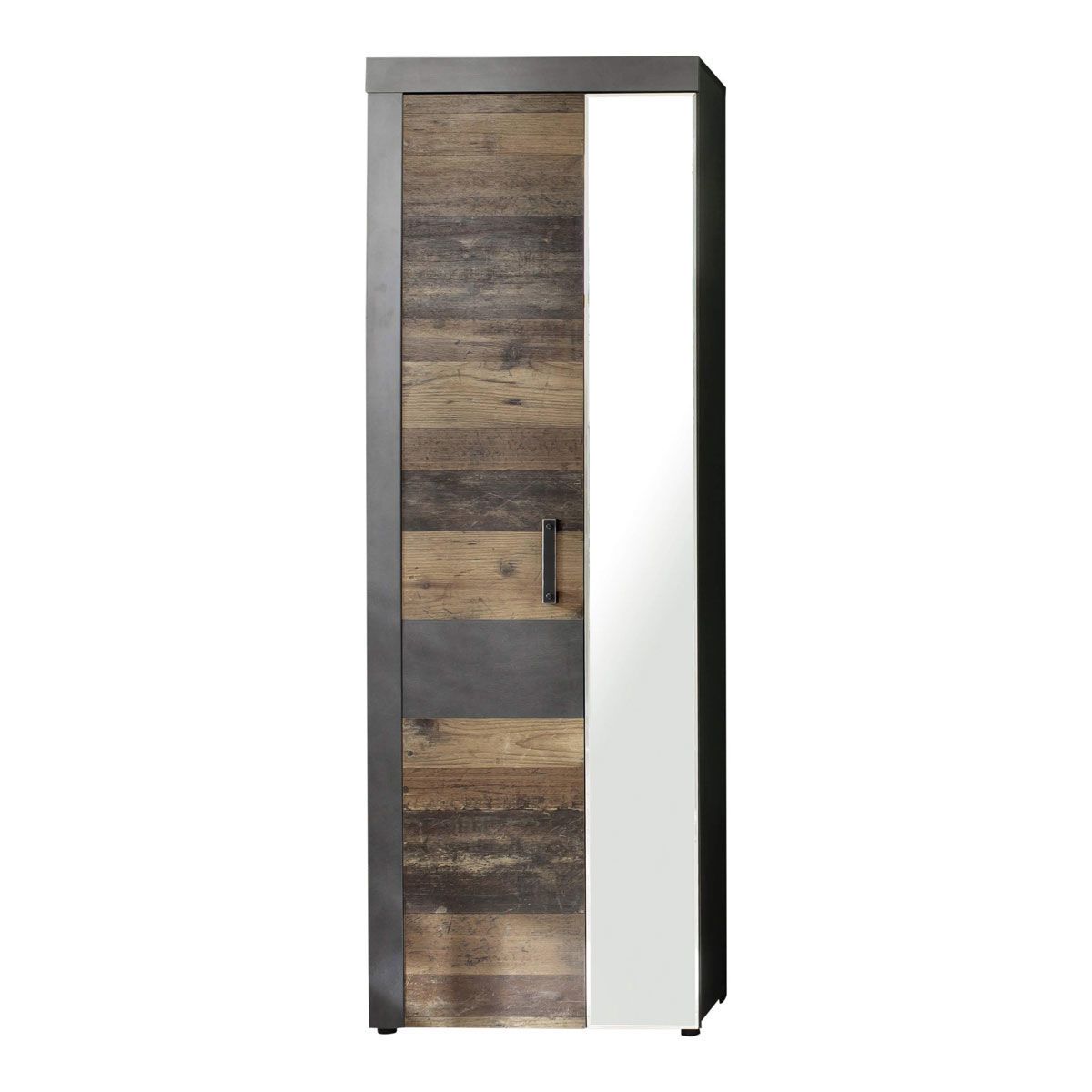 trendteam Indy Garderobenschrank Old Wood / Graphit Grau