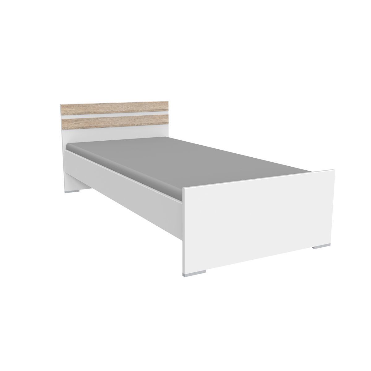 Wimex Joker Jugendbett 90x200 cm Weiß / Eiche sägerau-Nachbildung