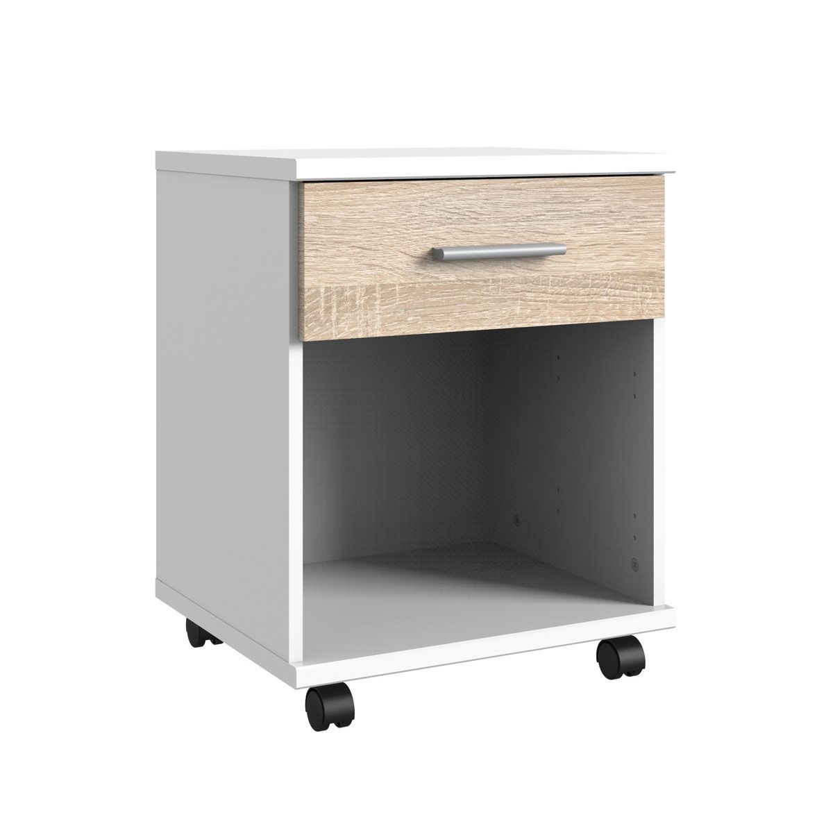 Wimex Joker Rollcontainer Weiß / Eiche sägerau-Nachbildung