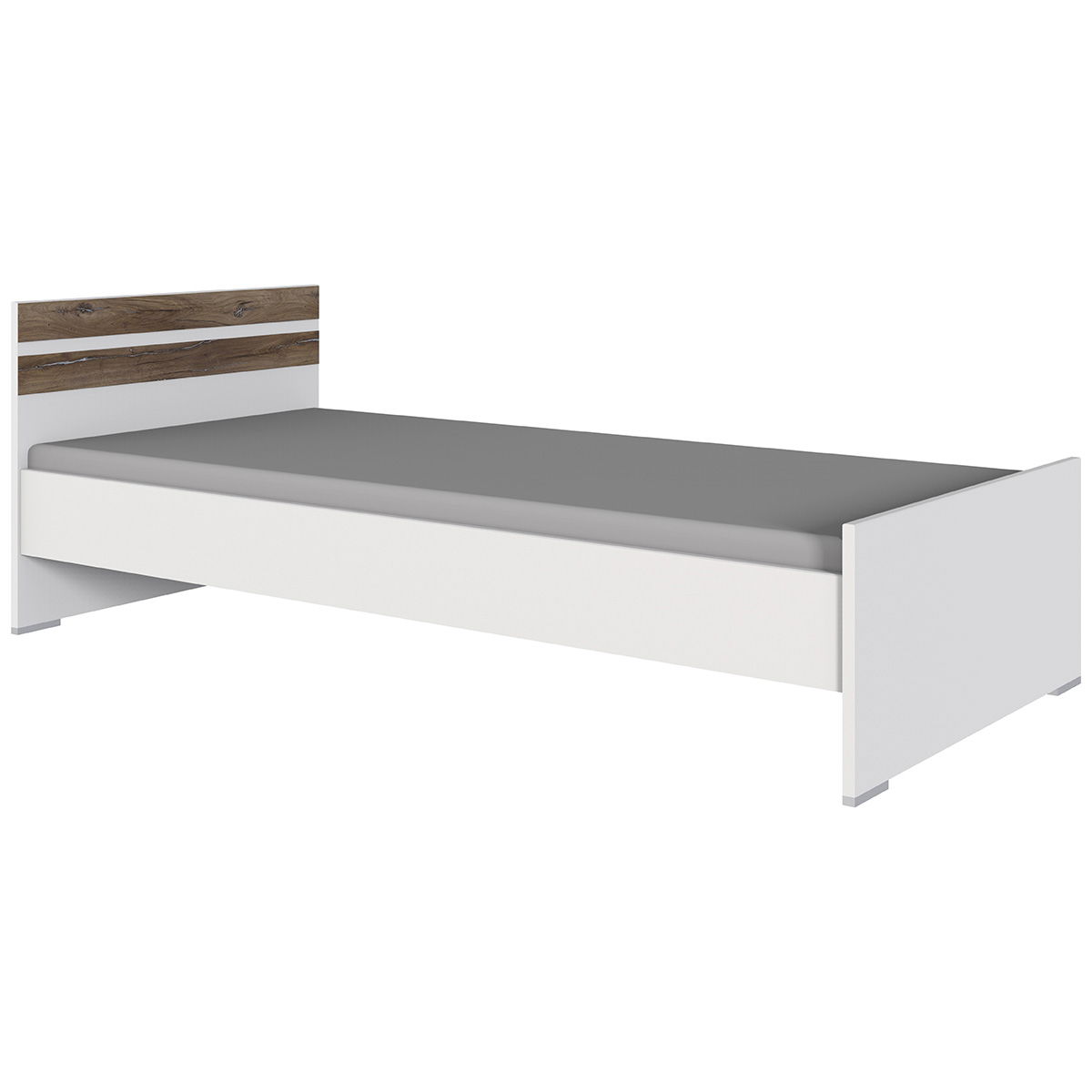 Wimex Joker Bett 90 x 200 cm Weiß/Flagstaff-Eiche Dekor