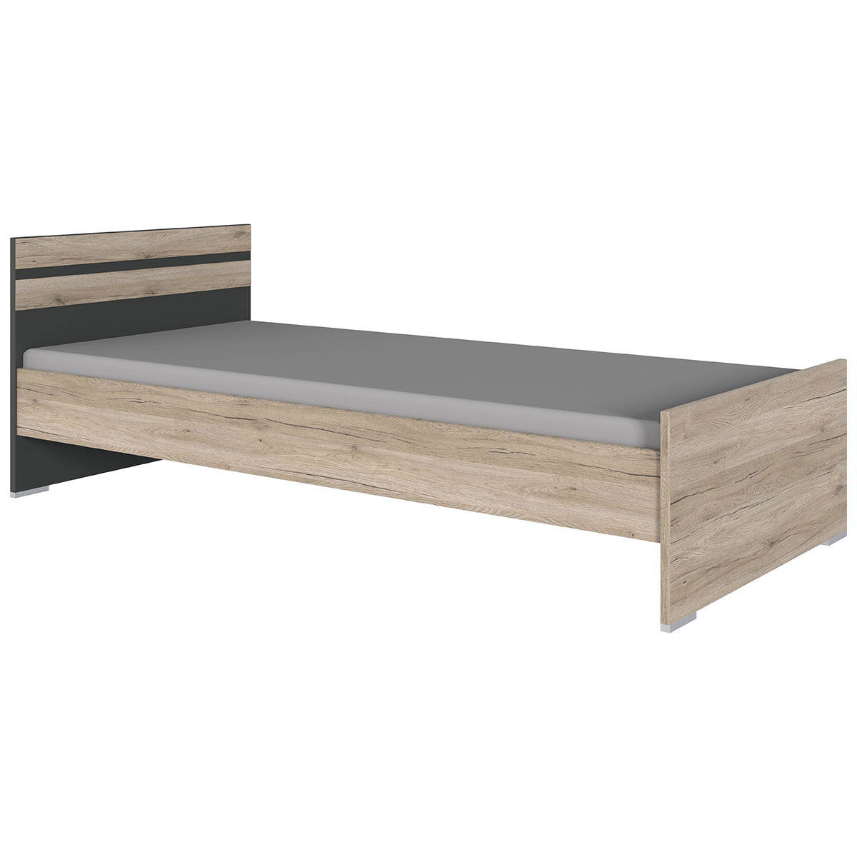 Wimex Joker Bett 90 x 200 cm San Remo-Eiche Dekor/Graphit