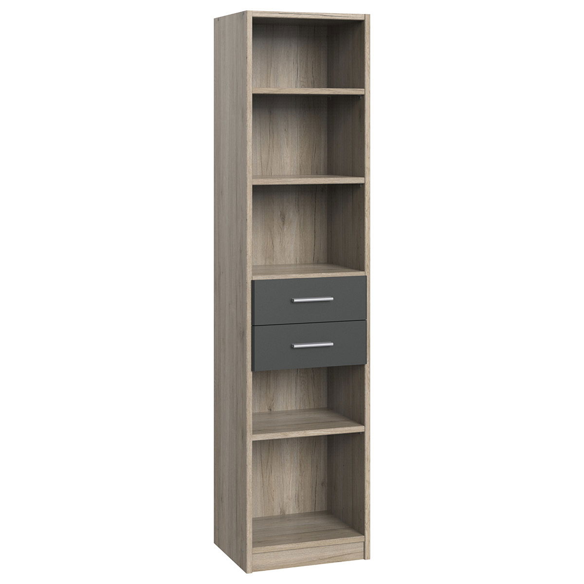 Wimex Joker Regal 2 Schubladen San Remo-Eiche Dekor/Graphit