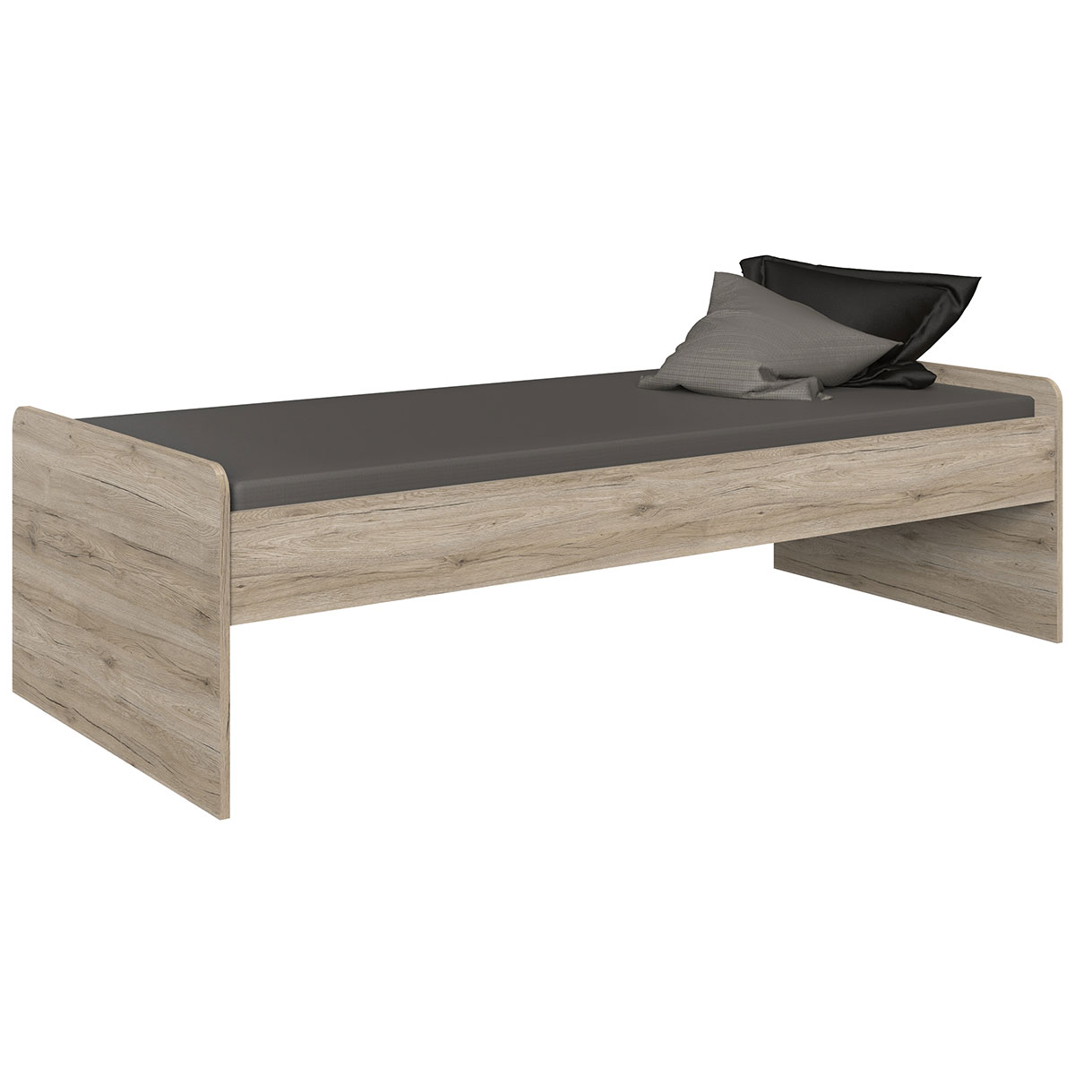 Wimex Joker Kastenbett 90 x 200 cm San Remo-Eiche Dekor/Graphit