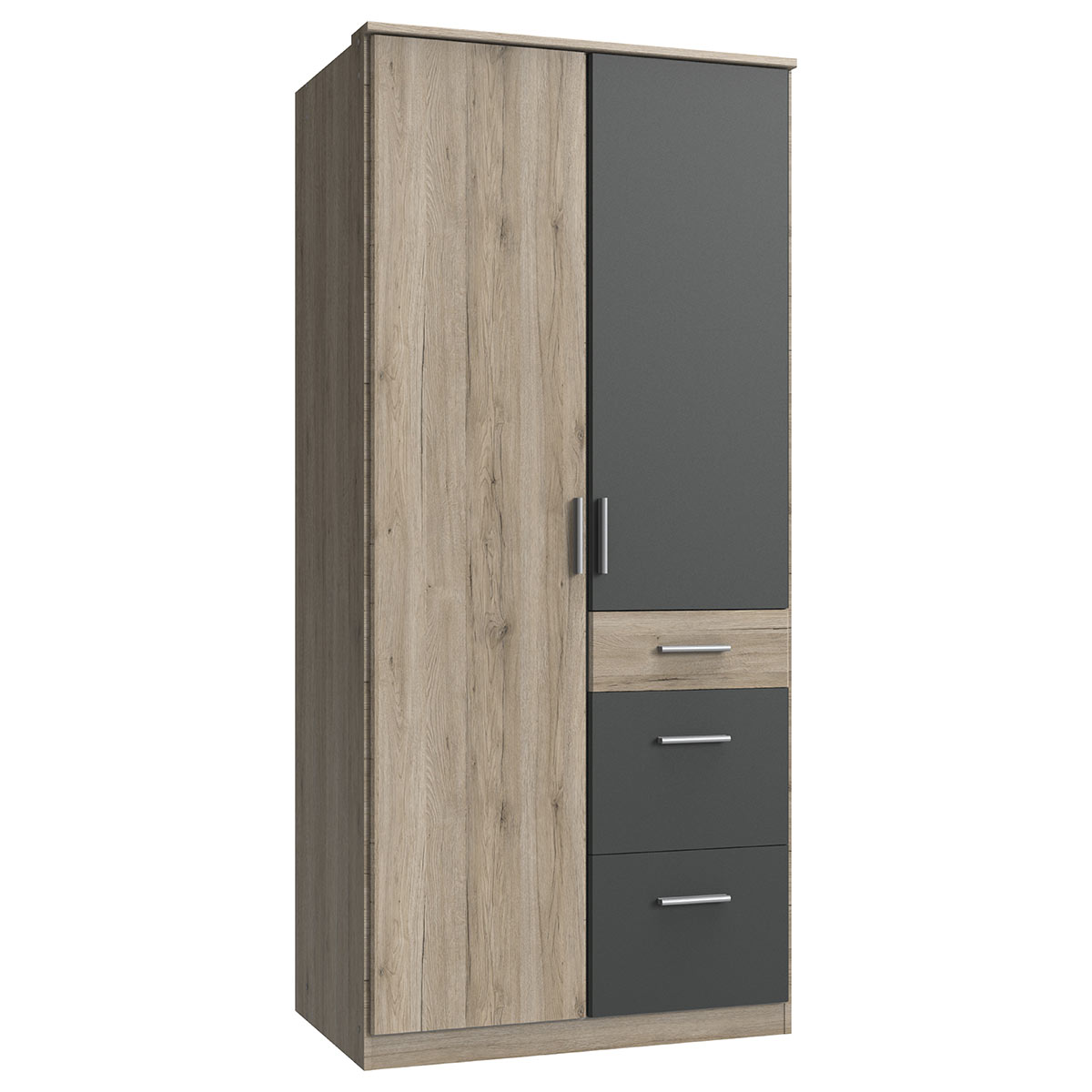 Wimex Joker Kleiderschrank 91 cm San Remo-Eiche Dekor/Graphit