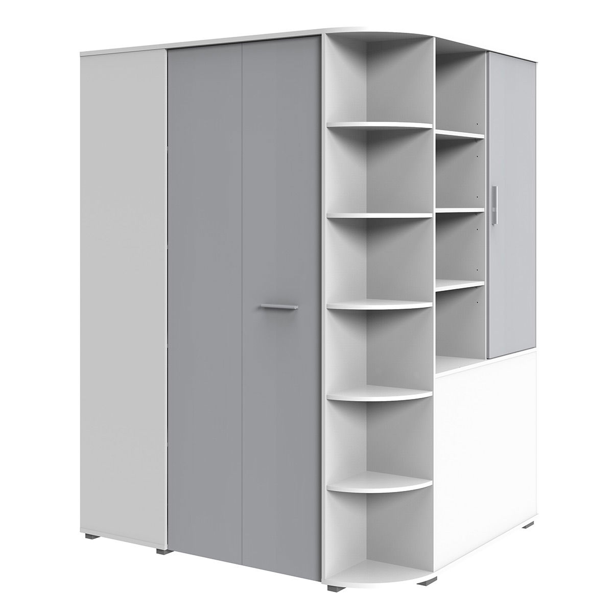 Wimex Joker Eckschrank mit Falttüren Weiß/Light grey