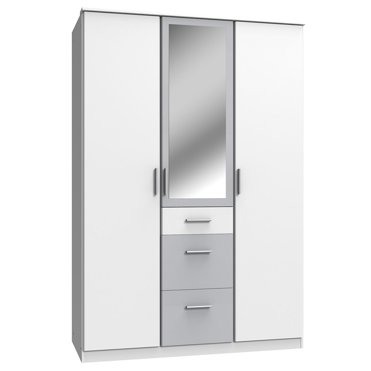 Wimex Joker Kleiderschrank 135 cm 1 Spiegel Weiß/Light grey