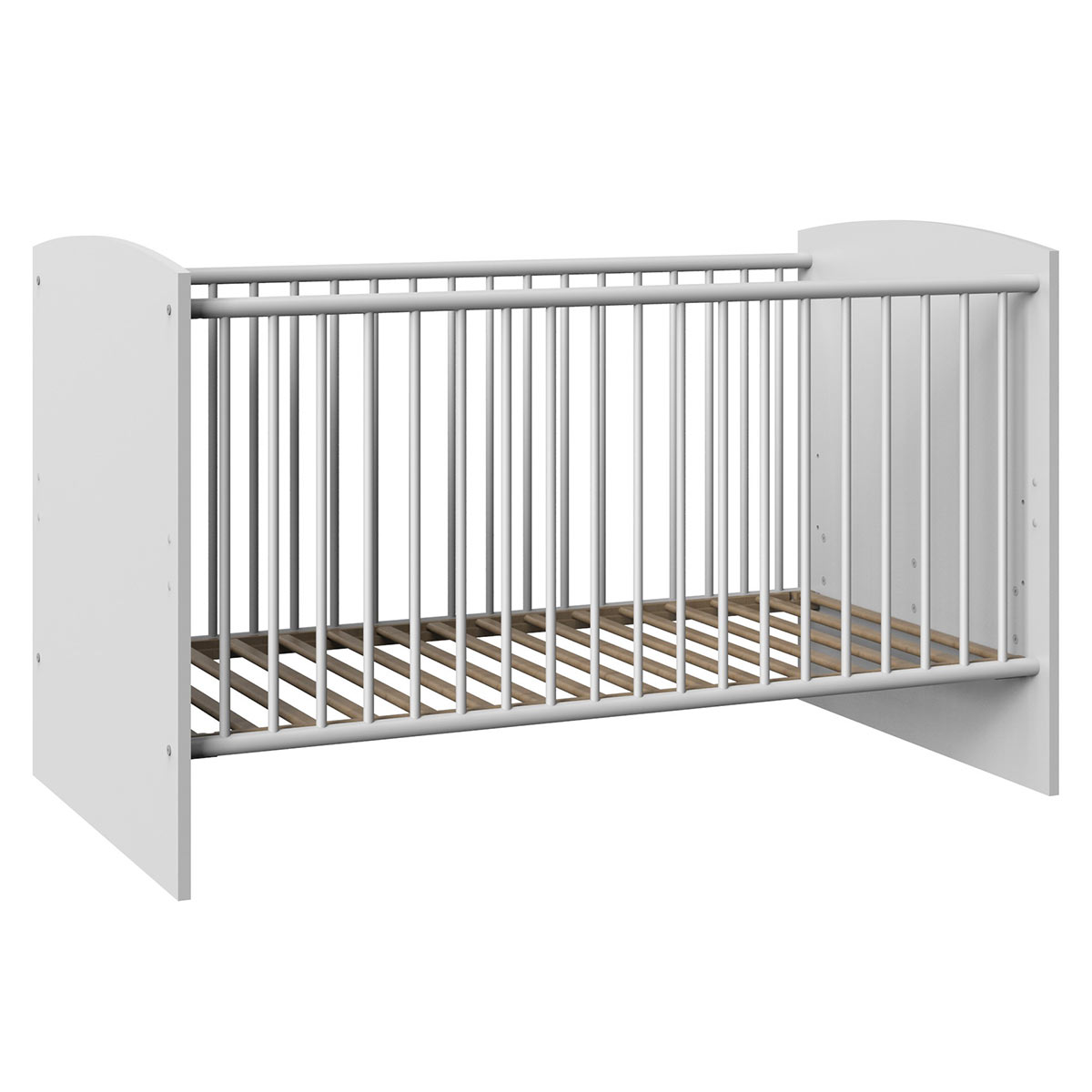 Wimex Joker Babybett 70 x 140 cm Weiß/Beton Dekor lichtgrau