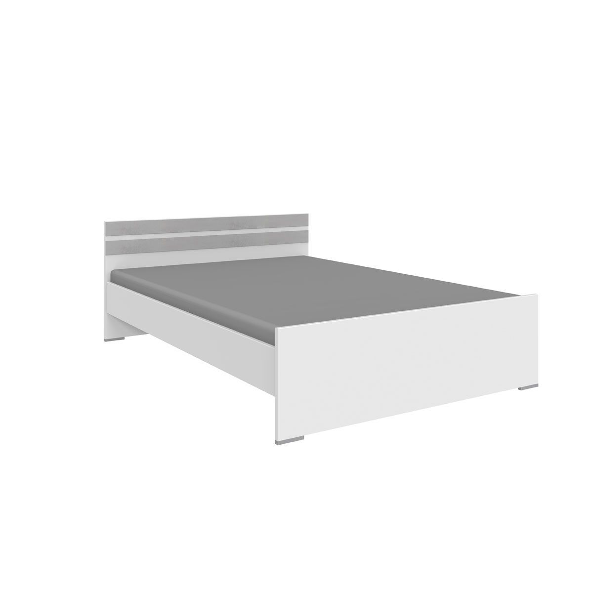 Wimex Joker Jugendbett 120x200 cm Weiß / Beton-Nachbildung lichtgrau