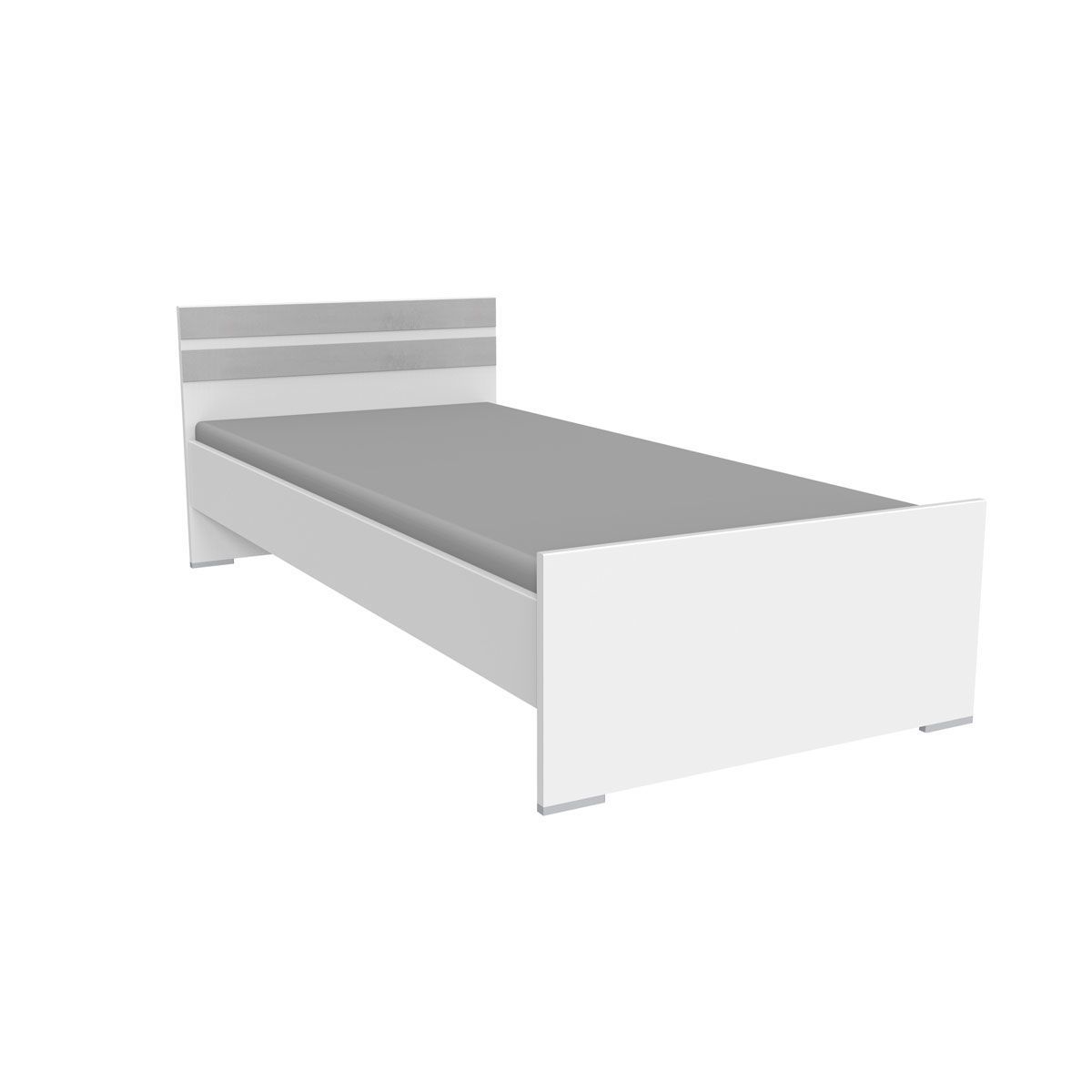 Wimex Joker Jugendbett 90x200 cm Weiß / Beton-Nachbildung lichtgrau