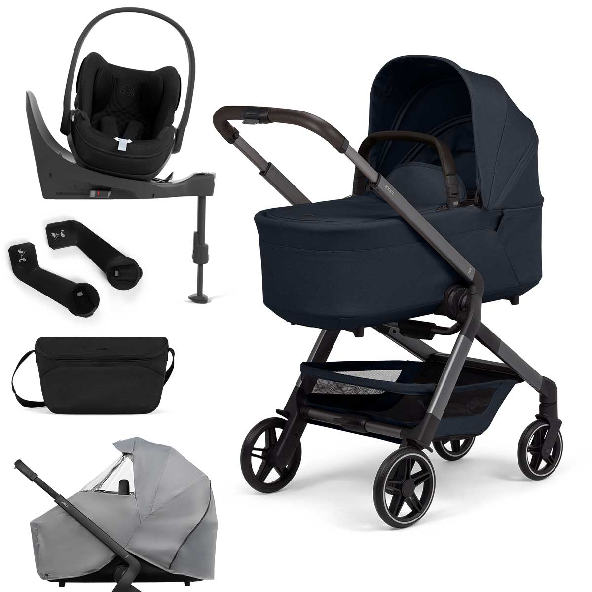 Joolz Hub2 Kinderwagen Bundle Navy blue + CYBEX Cloud T i-Size, Base T & Zubehör