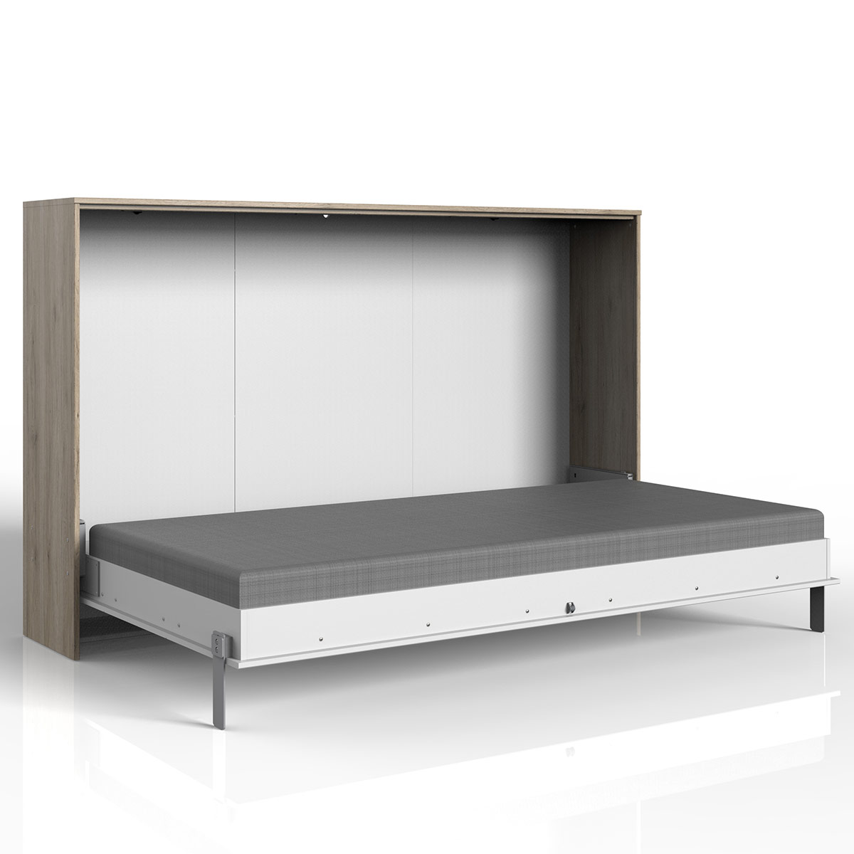 Wimex Juist Klappbett horizontal 120 x 200 cm Weiß/San Remo-Eiche Dekor
