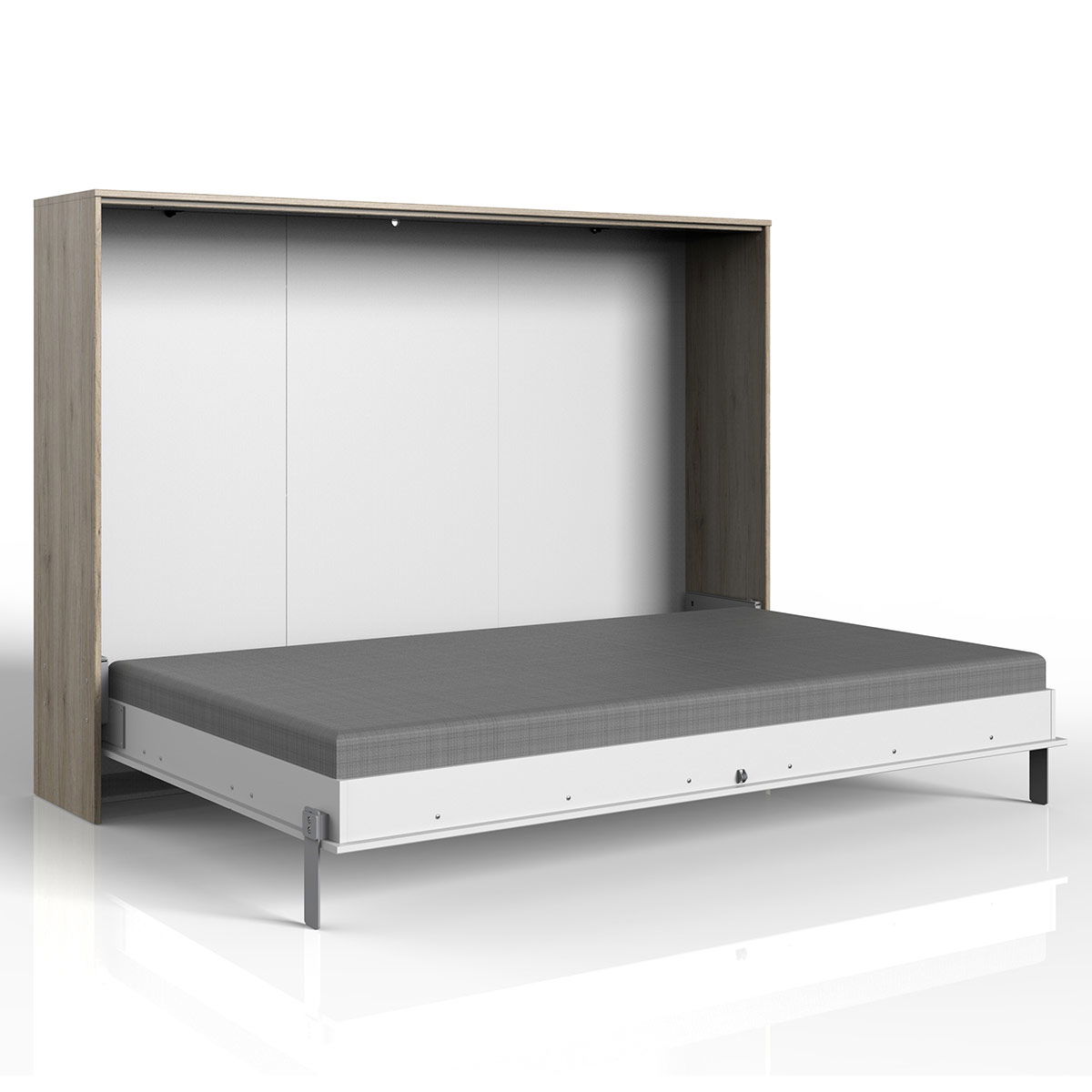Wimex Juist Klappbett horizontal 140 x 200 cm Weiß/San Remo-Eiche Dekor
