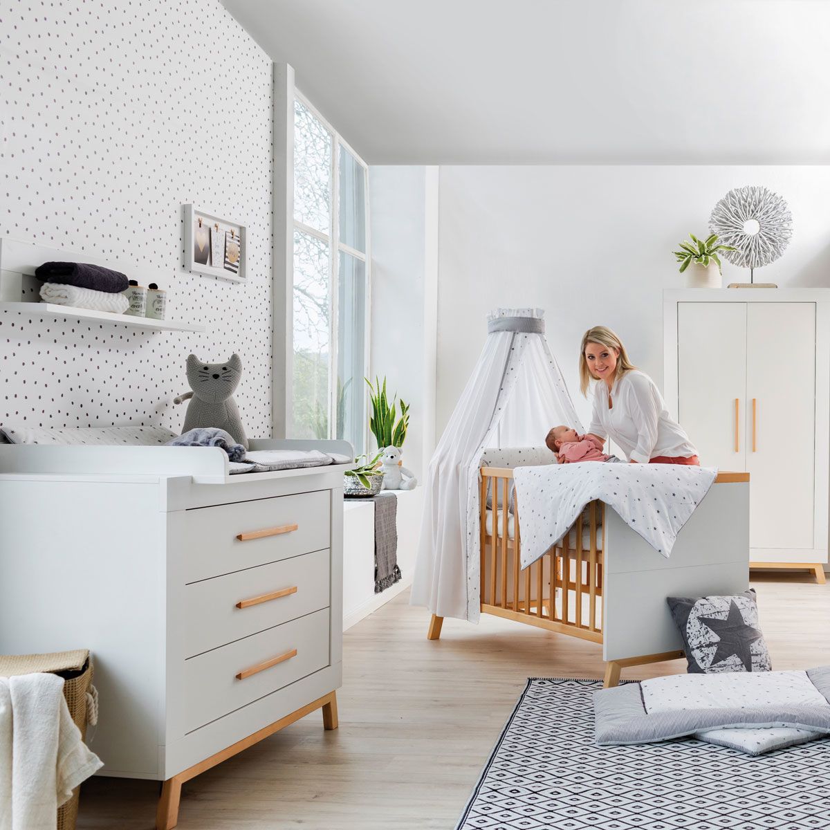 Schardt Miami White Kinderzimmer inkl. Umbauseiten mit 2-türigem Schrank
