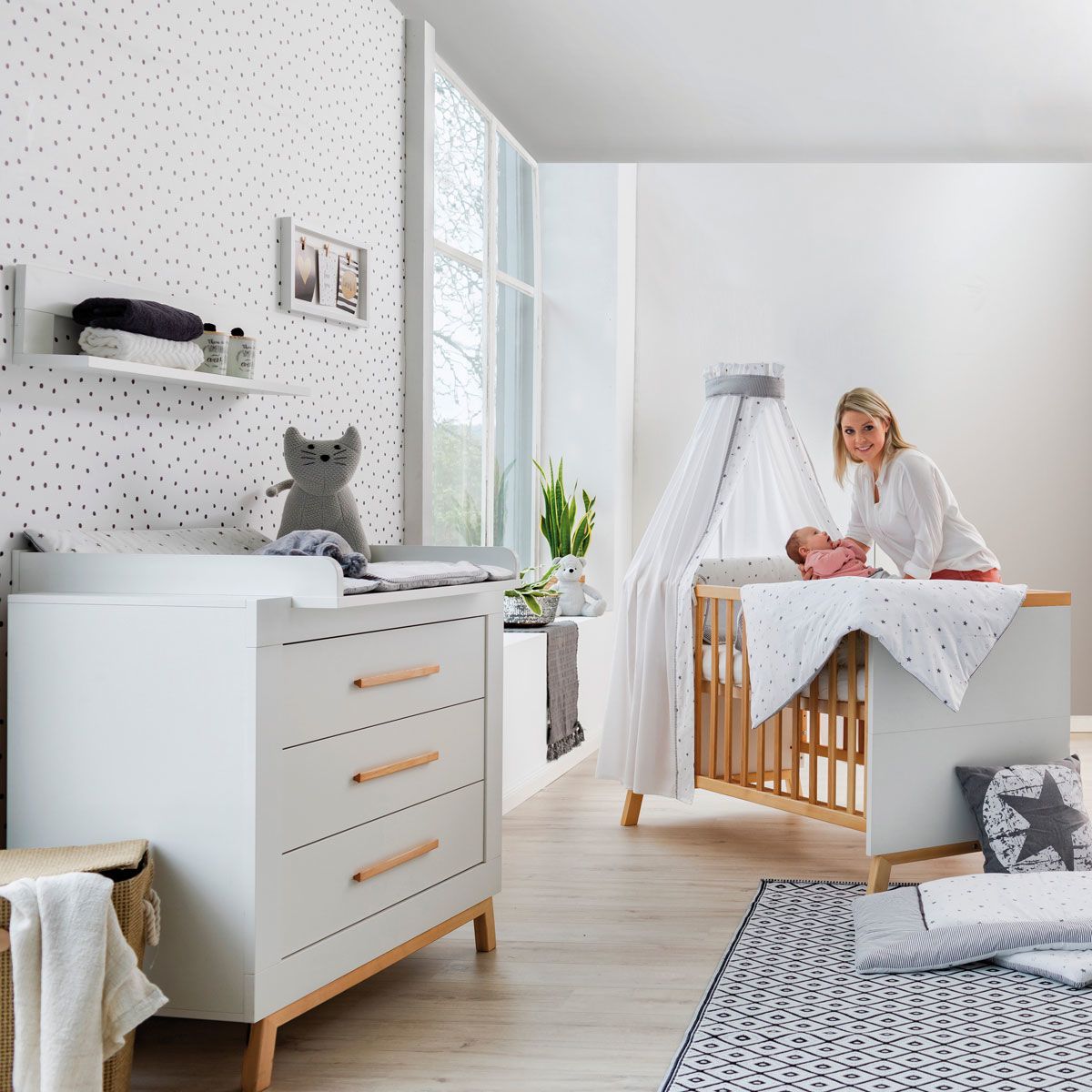 Schardt Miami White Sparset inkl. Umbauseiten Wickelkommode & Kinderbett
