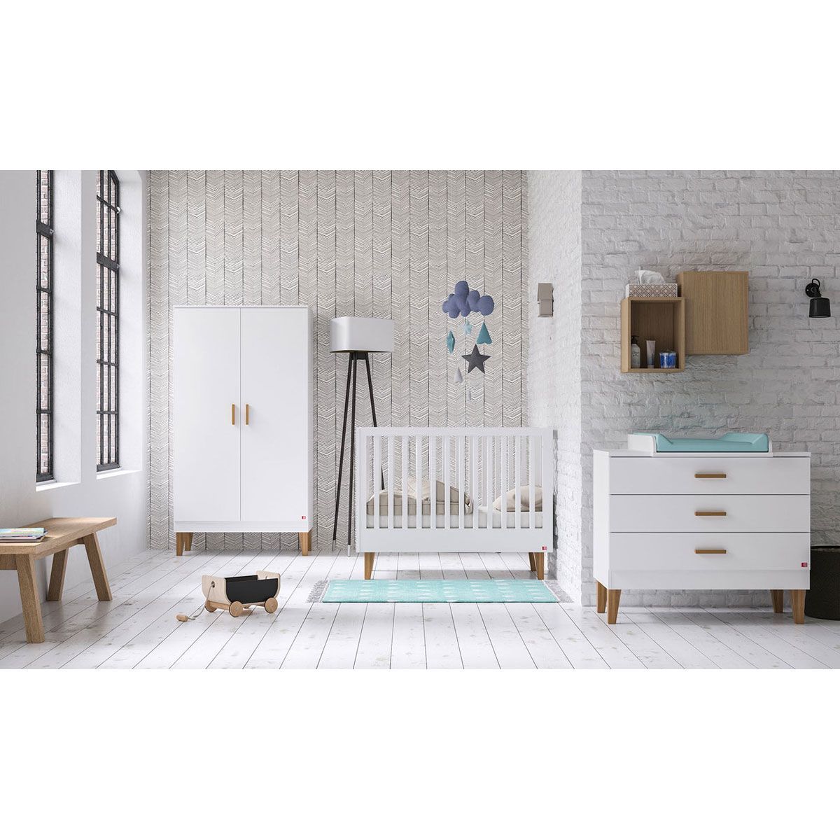 VOX Lounge Kinderzimmer weiß/eiche