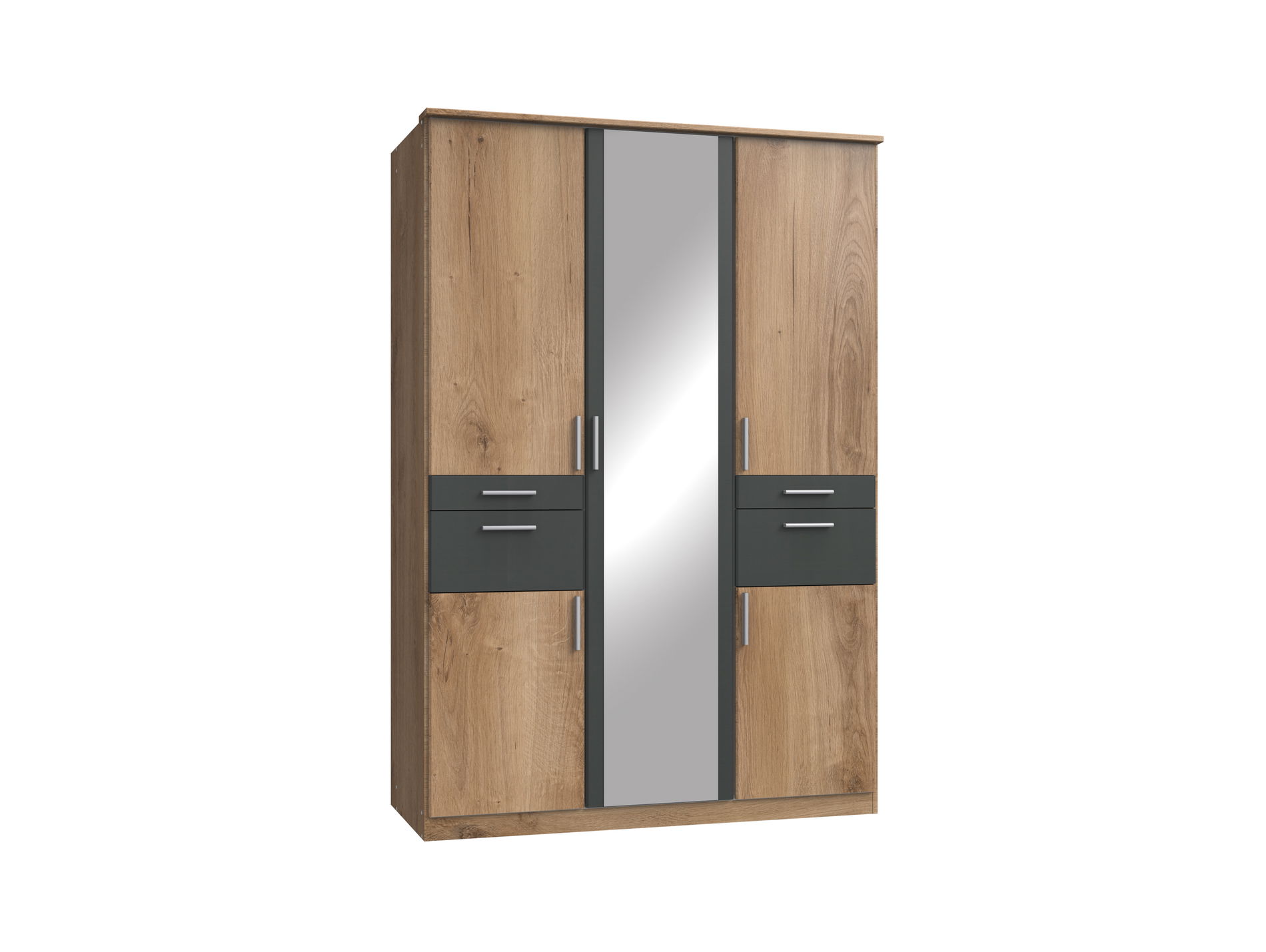 Wimex Koblenz Kleiderschrank 5T 4S Plankeneiche-Nachbildung/Grafit
