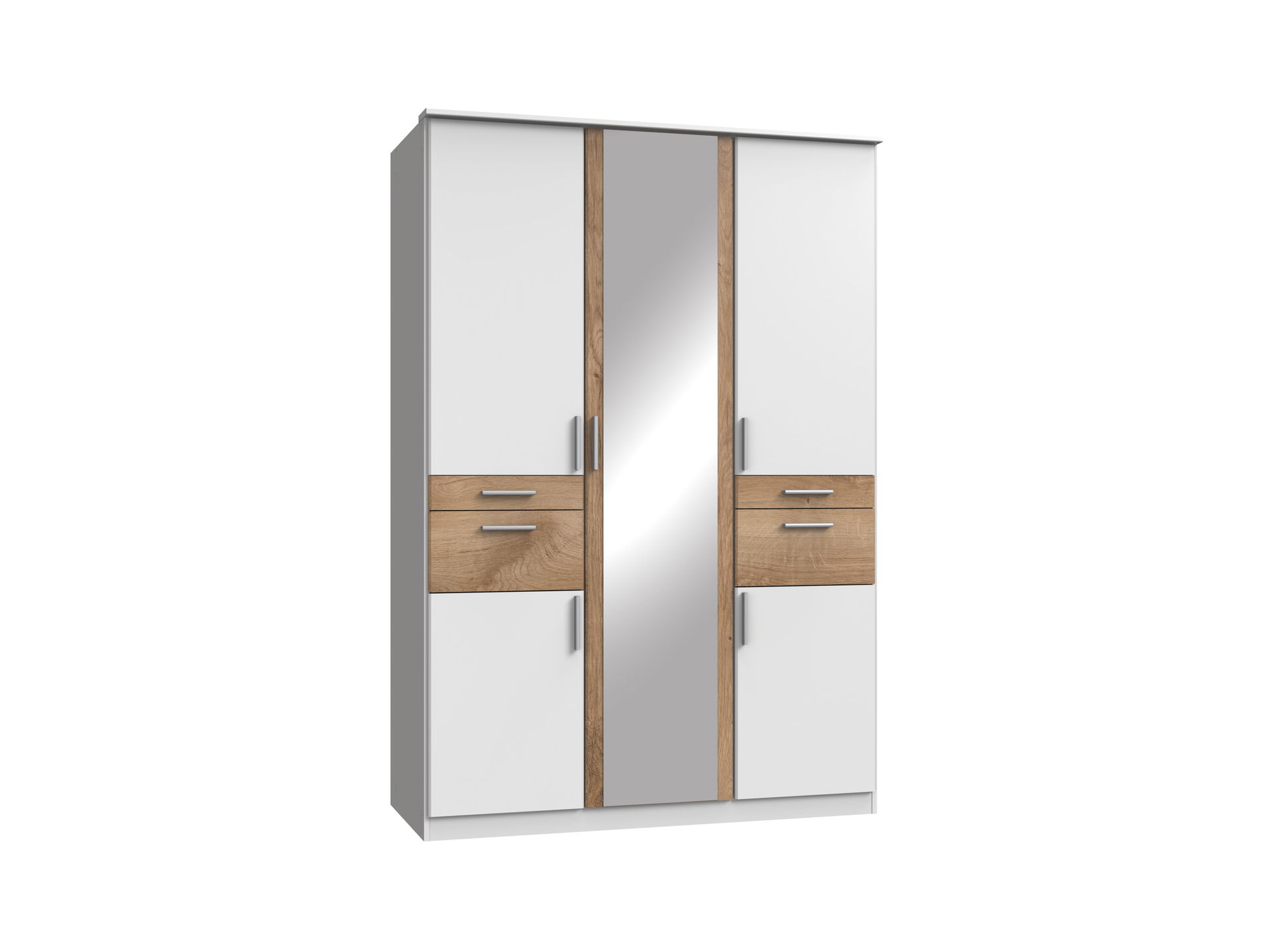 Wimex Koblenz Kleiderschrank 5T 4S Weiß/Plankeneiche-Nachbildung