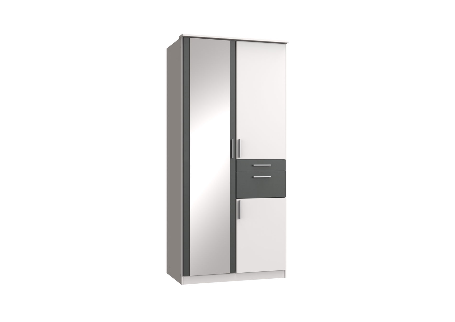 Wimex Koblenz Kleiderschrank 3T 2S Weiß/Grafit