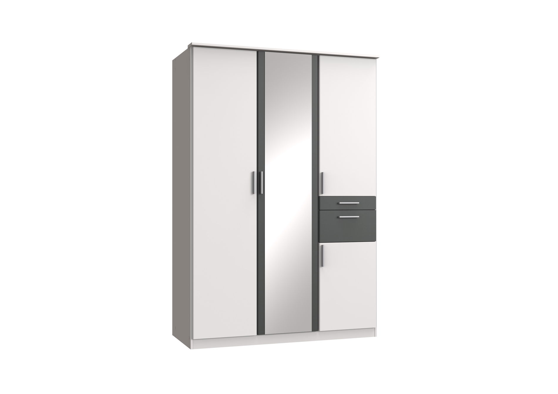Wimex Koblenz Kleiderschrank 4T 2S Weiß/Grafit