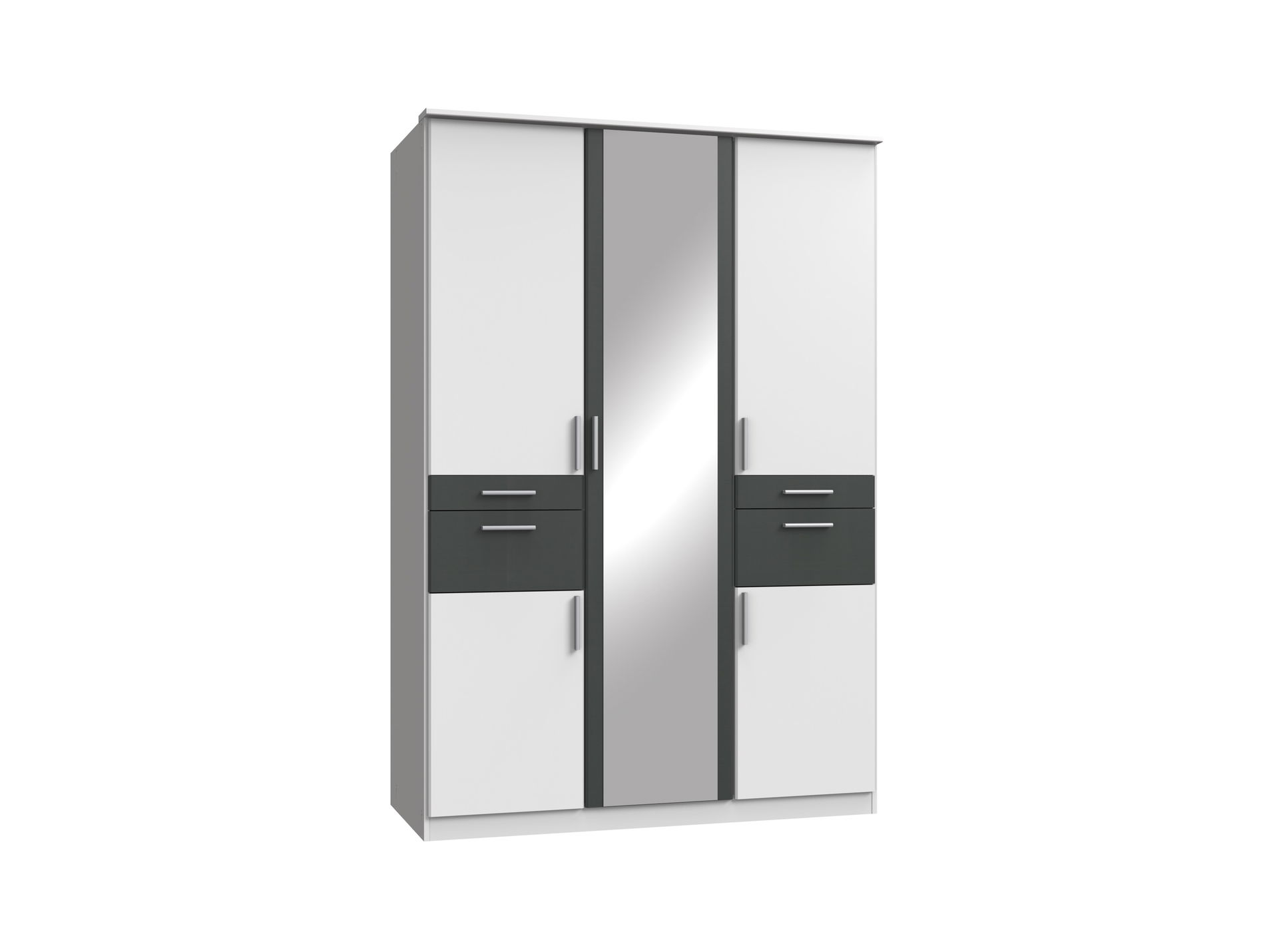 Wimex Koblenz Kleiderschrank 5T 4S Weiß/Grafit