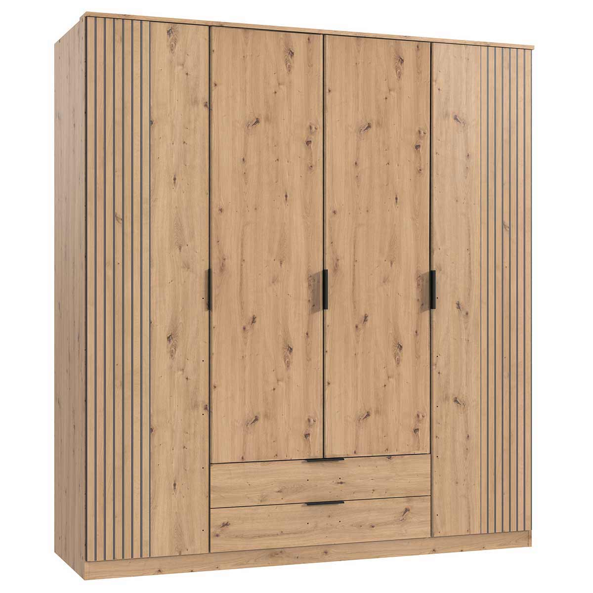 Wimex Lübeck Kleiderschrank mit Kranz 180 cm Artisan-Eiche Dekor