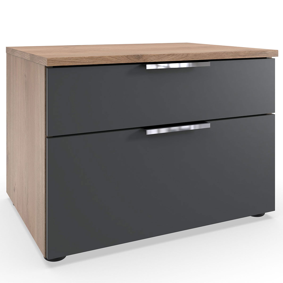 Wimex level36 A Schubkastenkommode 54 cm 2S Graphit/Plankeneiche Dekor