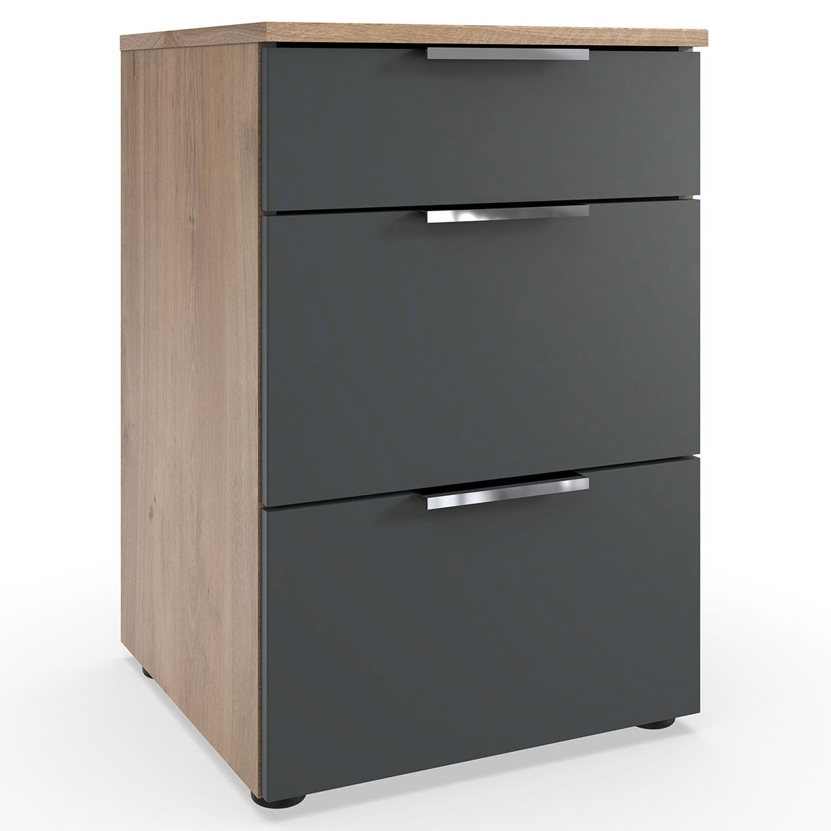 Wimex level36 A Schubkastenkommode 41 cm 3S Graphit/Plankeneiche Dekor