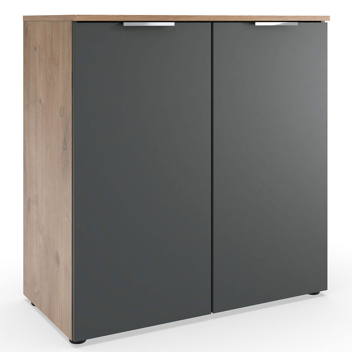 Wimex level36 A Kommode 2T Graphit/Plankeneiche Dekor
