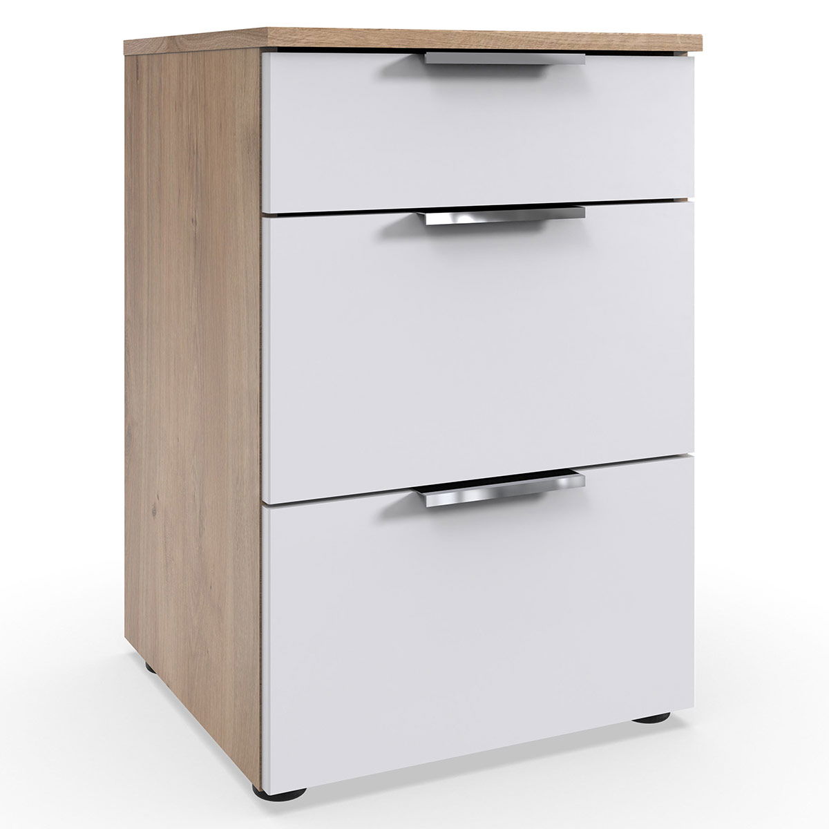 Wimex level36 A Schubkastenkommode 41 cm 3S Weiß/Plankeneiche Dekor